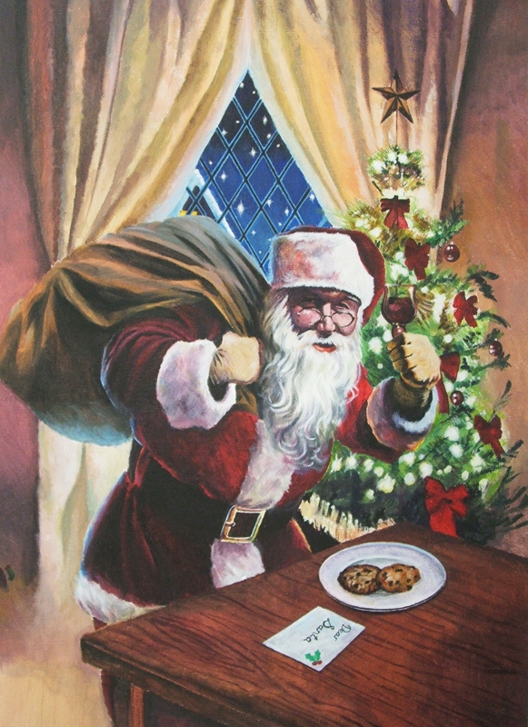 Sheppard Santa Claus for a wine label